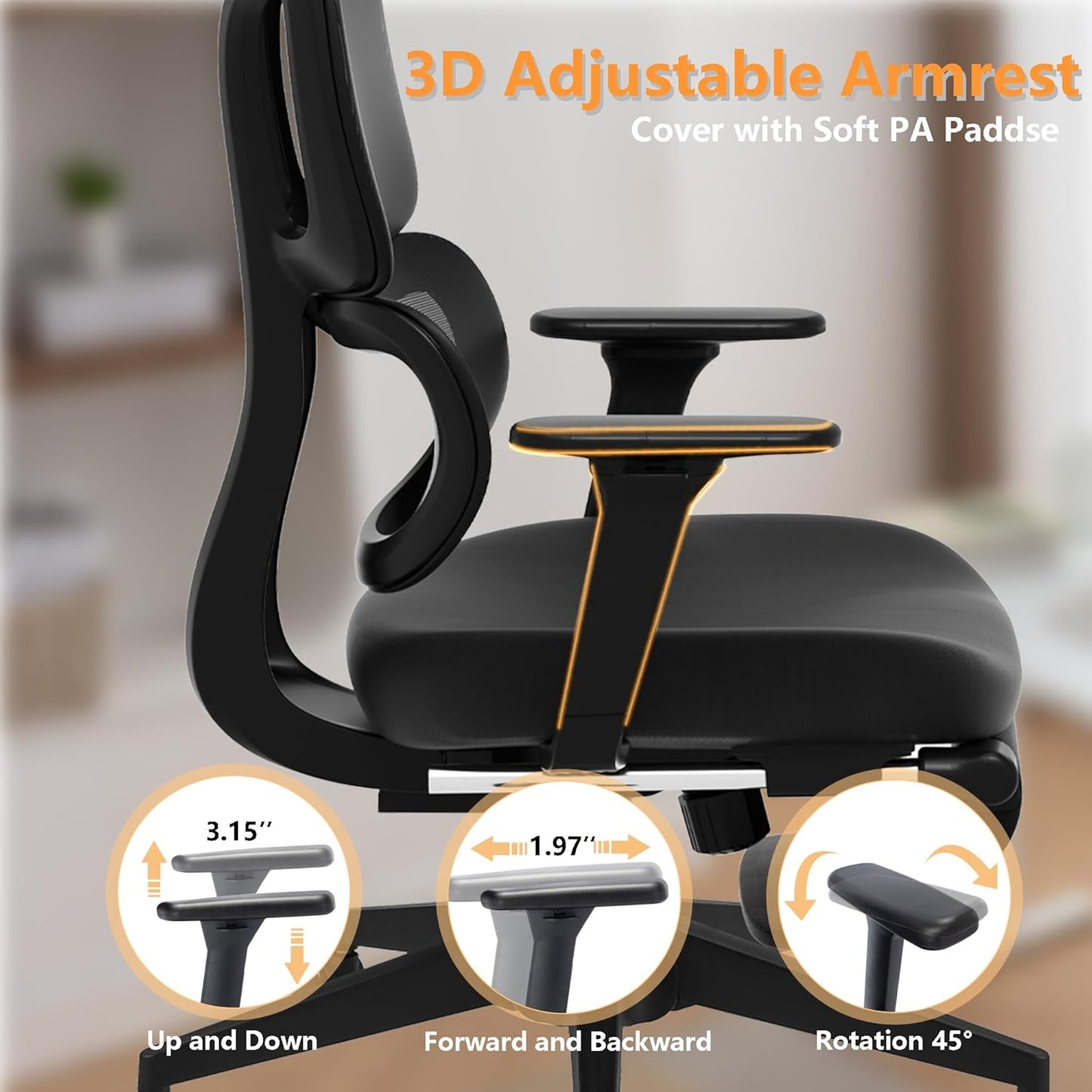 FLEXISPOT ErgoX-S Big and Tall Mesh Office Chair, Computer Desk Chair Adjustable Swivel with Footrest Lumbar Support Headrest and 360°Rotation for Home Office, Black Foam