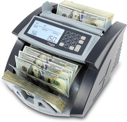 Cassida 5520 UV - USA Money Counter with ValuCount, UV/IR Counterfeit Detection, Add and Batch Modes - Large LCD Display & Fast Counting Speed 1,300 Notes/Minute