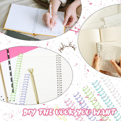 30Pcs Metal Double Loop Binding Wires Double Spiral Binding Ring Coil, 9/16" 23 Holes, 2:1 Pitch Cinch Binding Machine Wire for Teacher Student Document Notebook File Making (Iridescence)