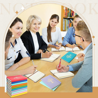 10 Pack Lined Journal Notebook A5 Leather Hardcover Journals for Writing 200 Pages 10 Colors Notepad for Travel Work School Office Business Note Taking Diary 5.7" x 8.3" (Bright Color)