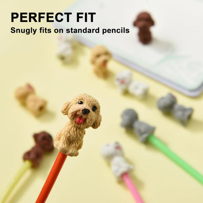 24Pcs Pencil Top Erasers for Kids, Dog Pencil Erasers Toppers Bulk, Cute Cap Erasers for Party Favors Classroom Rewards