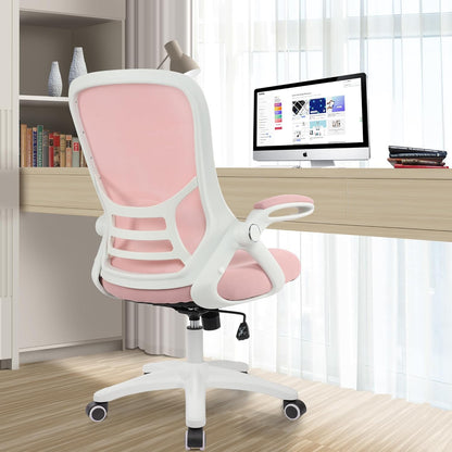 HYLONE Office Chair Ergonomic Desk Chair with Adjustable Armrests, Mesh Executive Chair, Home Office Computer Chairs for Long Hours(Pink)