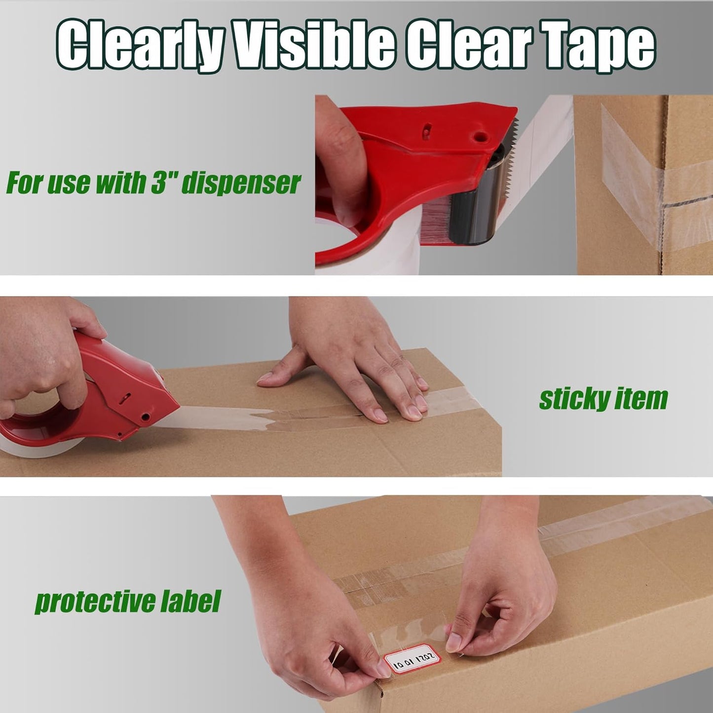 Lichamp Clear Packing Tape, 18 Rolls Heavy Duty Packaging Tape Refill for Moving Boxes, Mail Shipping Supplies, 1.88 inch x 55 Yard x 2.6 mil, A218TP