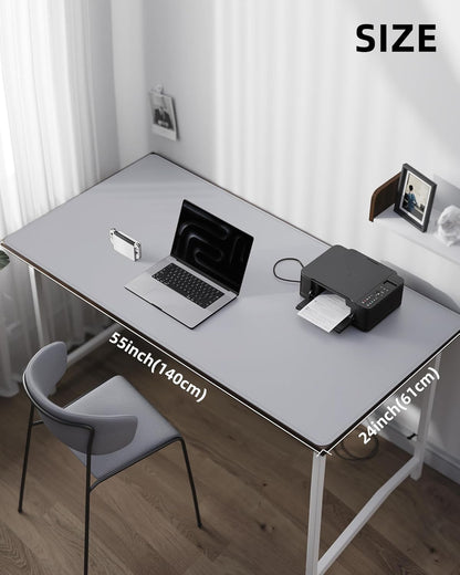 Large Desk Mat 55"x24" - Premium Non-Slip Desk Pad, Waterproof and Scratch-Resistant Office Desk Protector, Large Desk pad Workspace Mat for Home and Office(Light Grye)