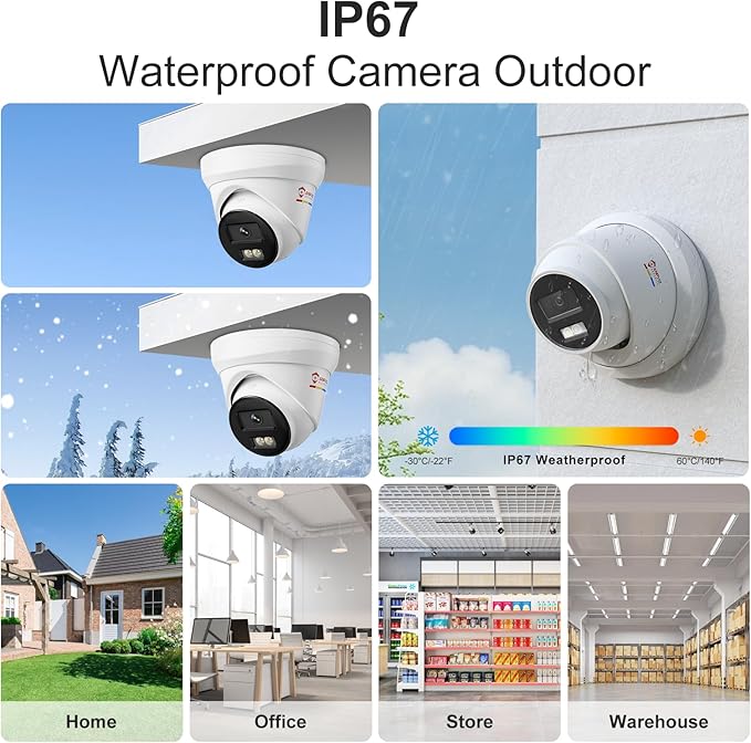Anpviz 12MP NVR 32 Channel PoE Security Camera System, 32CH H.265+ NVR with 8TB HDD and 16 Ports PoE Switch, 24pcs 4K 8MP IP Cameras with Smart Color Night Vision, Business Surveillance, 24 Cables