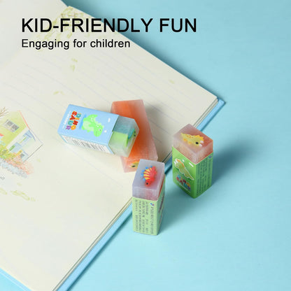 18Pcs Cute Dinosaur Erasers for Kids Bulk, Kawaii Fun Pencil Jelly Erasers for School Classroom Supplies Prize Gifts Party Favors