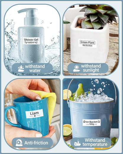 Markdomain Compatible TZe-251 TZe TZ 24mm 0.94 Black on White Label Tape Replacement for Brother PTD600 PTD600VP PTP700 PTP710BT PTP750W P Touch 24mm.94 White TZE251 TZ-251 Label Refills, 6-Pack