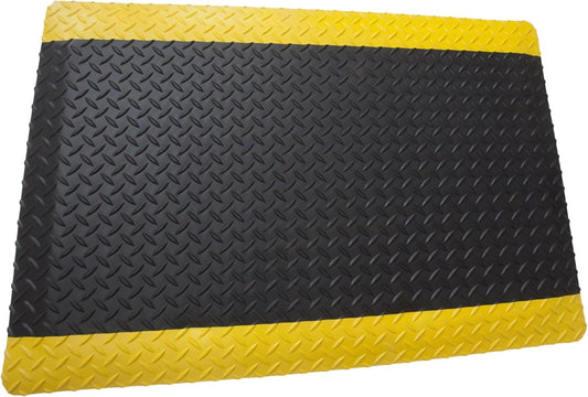 Rhino Mats, American Classic Diamond Anti-Fatigue Mats, Industrial Ergonomic Comfort Standing Mat for Work, Home, Garage, Office, Kitchen or Anywhere (Black/Yellow 1" Thick, 2 FT. x 24 FT.)