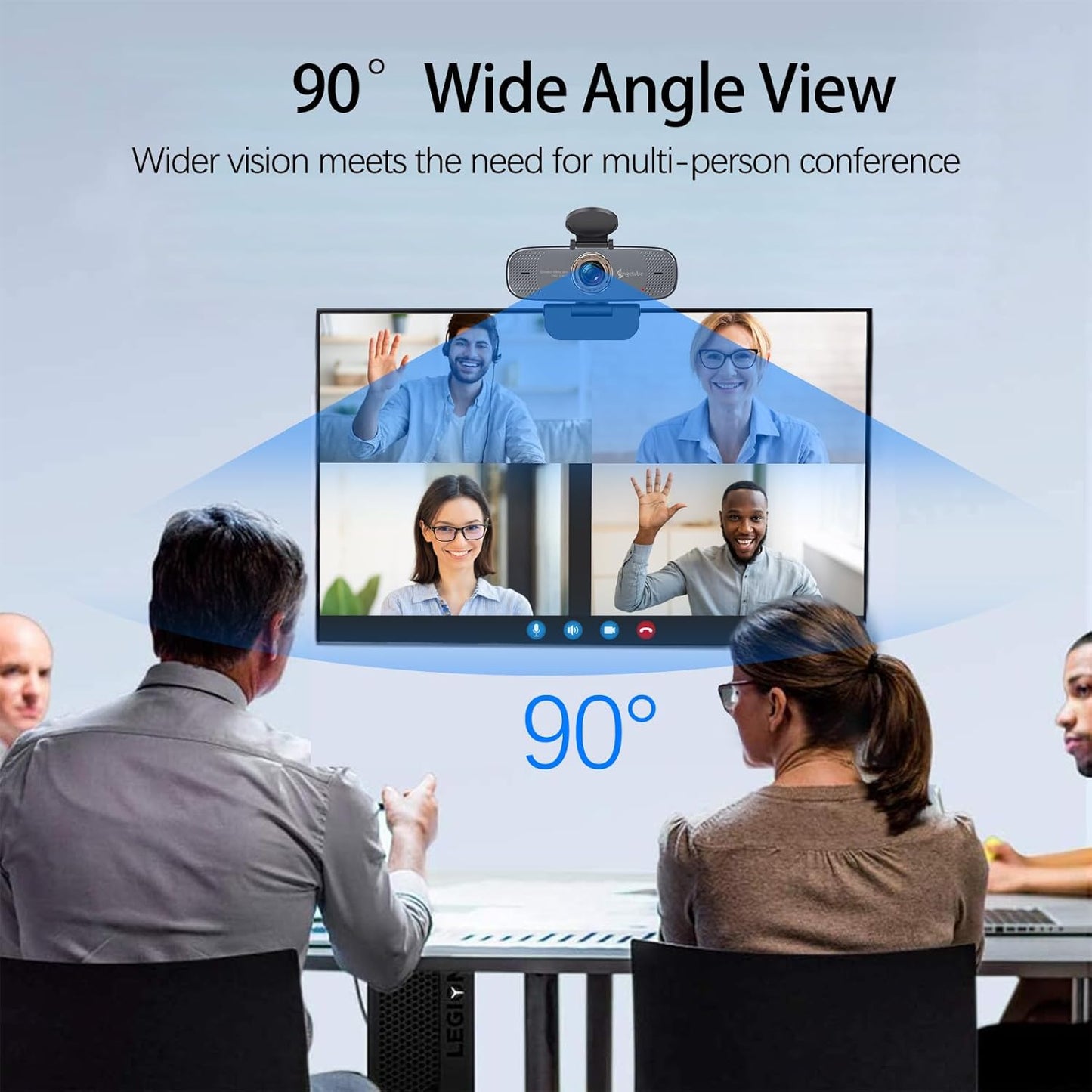 Angetube 1080P HD Webcam with Privacy Shutter Dual Noise-Cancelling Mic PC Camera Webcams, Wide 90° View, USB Plug & Play for Video Conferencing, Streaming, Zoom/Skype/YouTube for PC/Desktop/Laptop