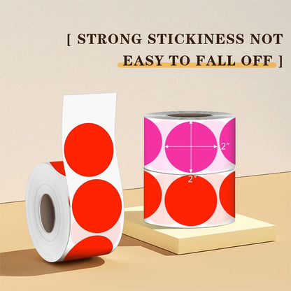 PARLAIM Fluorescent Red Color Coding Sticker 2 Inch, Round Circle Dot Labels 500pcs Inventory Moving Label