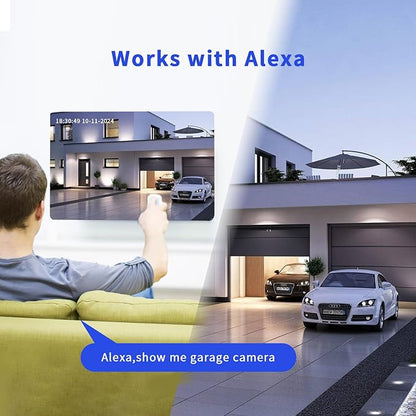 2K Solar Security Camera Wireless Outdoor,WiFi Cameras for Home Security Battery-Powered,Compatible with Alexa,360°PTZ Full Color Night Vision,PLR Alarm,2-Way Audio,Cloud/SD Storage