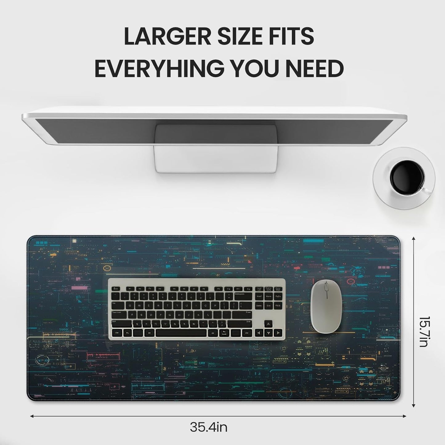 35.4 x 15.7 inches, Large Desktop Mouse pad, Keyboard and Mouse Pads for Work and Home Computers, and Large Laptop Mouse pad, Program Interface Style