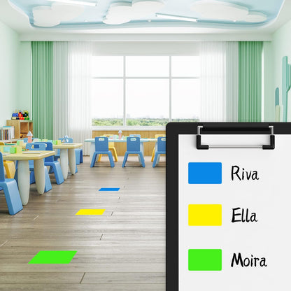 Rectangle Labels Sticker 3×5 Inch Vinyl Floor Stickers Color Coding Name Tags Roll Removable 200 PCS, Fluorescent Green