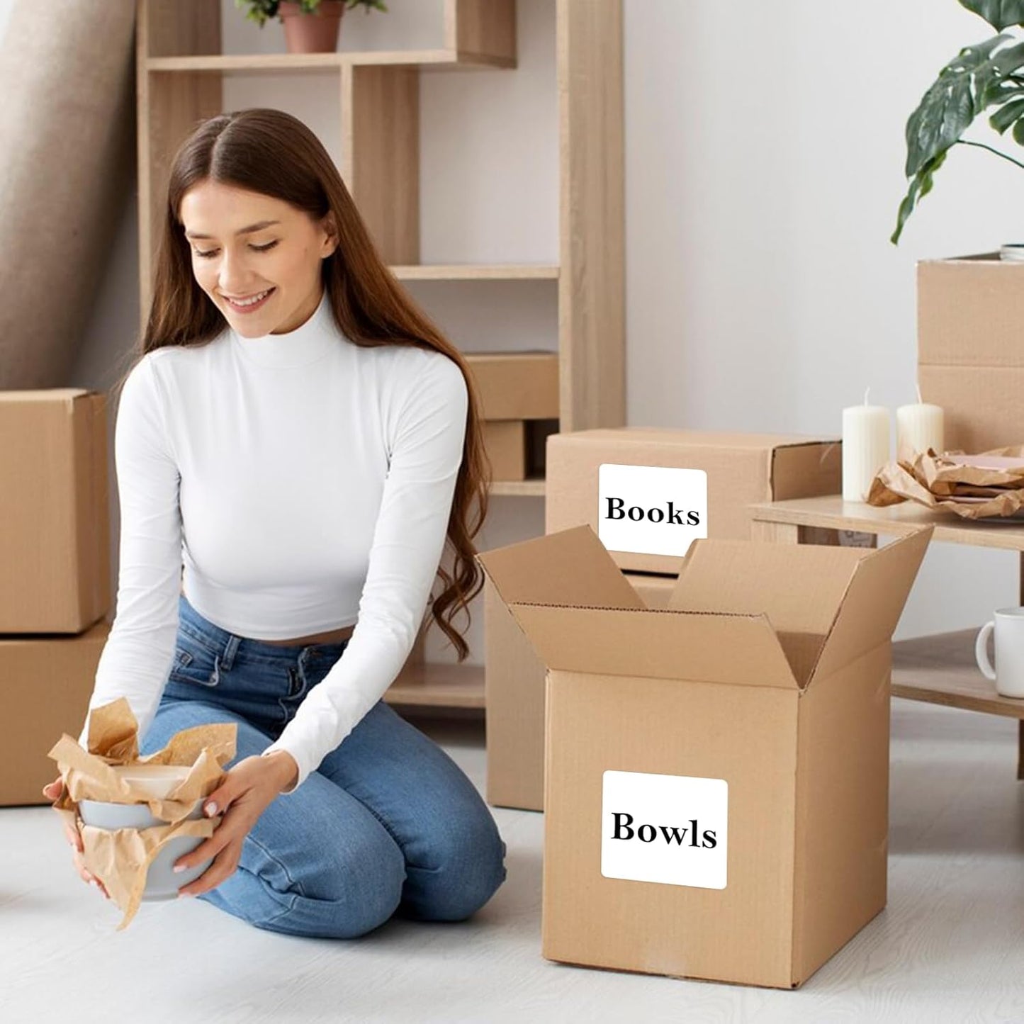 Printable Shipping Labels 3-1/3" x 4", White Blank Mailing Labels, Mailing Shipping Label（100 Sheet, 600 Labels）