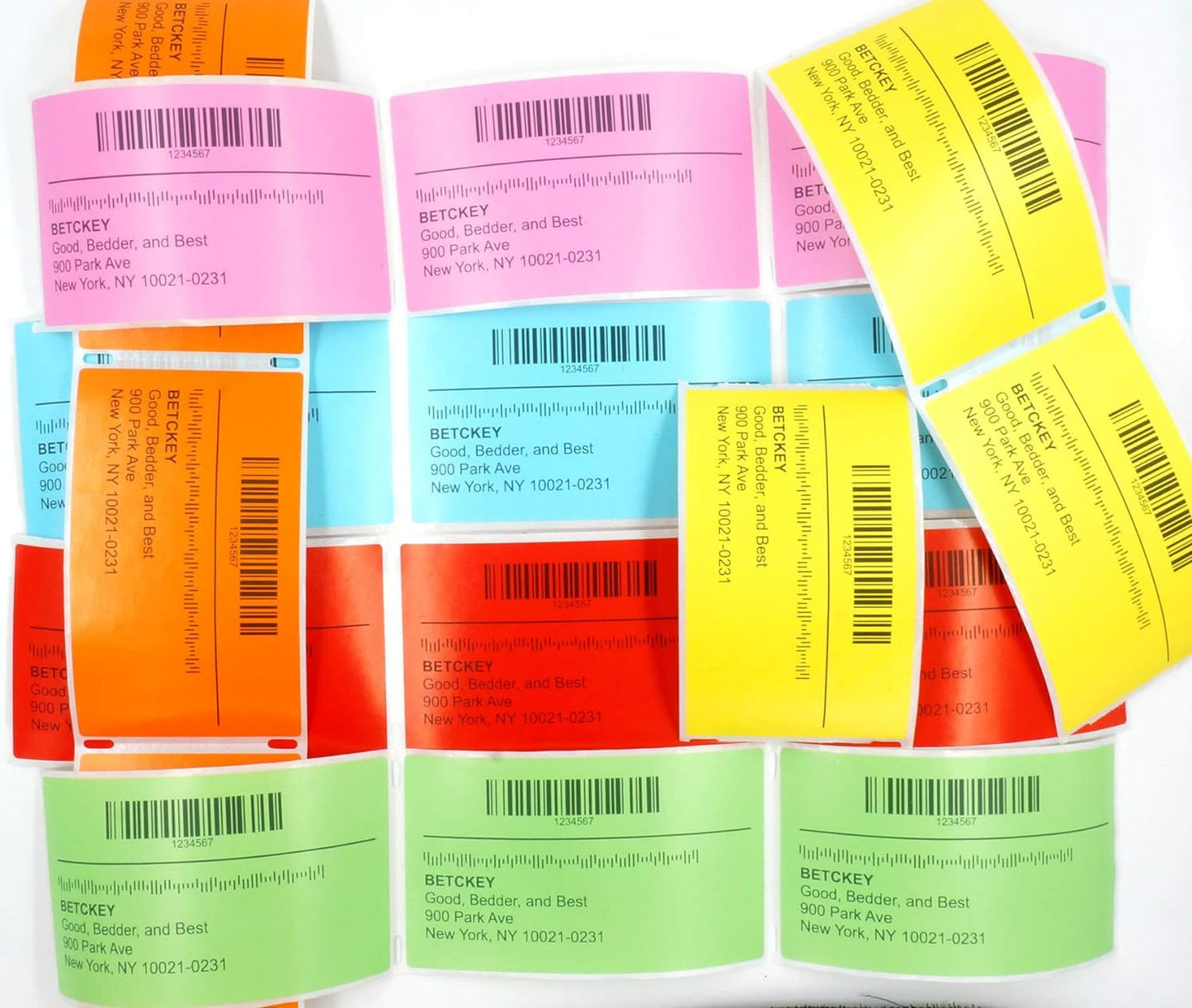 BETCKEY - 4" x 1" Multipurpose Labels Compatible with Zebra & Rollo Label Printer,Premium Adhesive & Perforated[Yellow, 6 Rolls, 8250 Labels]