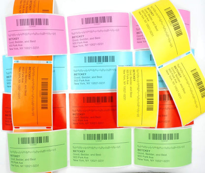 BETCKEY - 4" x 1" Multipurpose Labels Compatible with Zebra & Rollo Label Printer,Premium Adhesive & Perforated[Yellow, 6 Rolls, 8250 Labels]