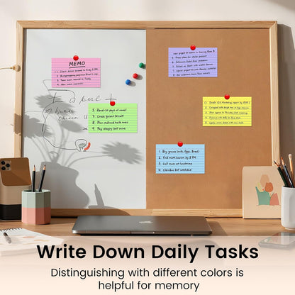 Index Cards 3x5 Inch, 250sheets, Flash Cards,Ruled Lined Colored Note Cards Paper For Studying, Schools Supplies, College, Office And Home Organization, Note Taking Supplies