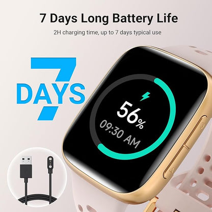Smart Watches for Women Android iPhone (2 Bands), [1.85" AMOLED Screen] Smartwatch Fitness Tracker 3ATM Waterproof with Bluetooth Calls, AI Control, Heart Rate/SpO2/Sleep Monitor, 7 Days Battery