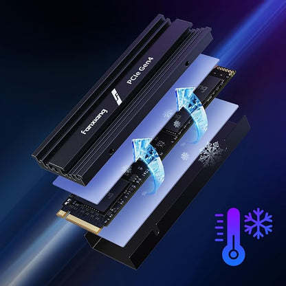 fanxiang 1TB NVMe Internal Gaming SSD for PS5 with Heatsink, Up to 7100MB/s M.2 SSD PCIe Gen 4 SSD Storage Expansion Compatible with PS5, Internal Solid State Drive for Gamers, Professionals, Creators
