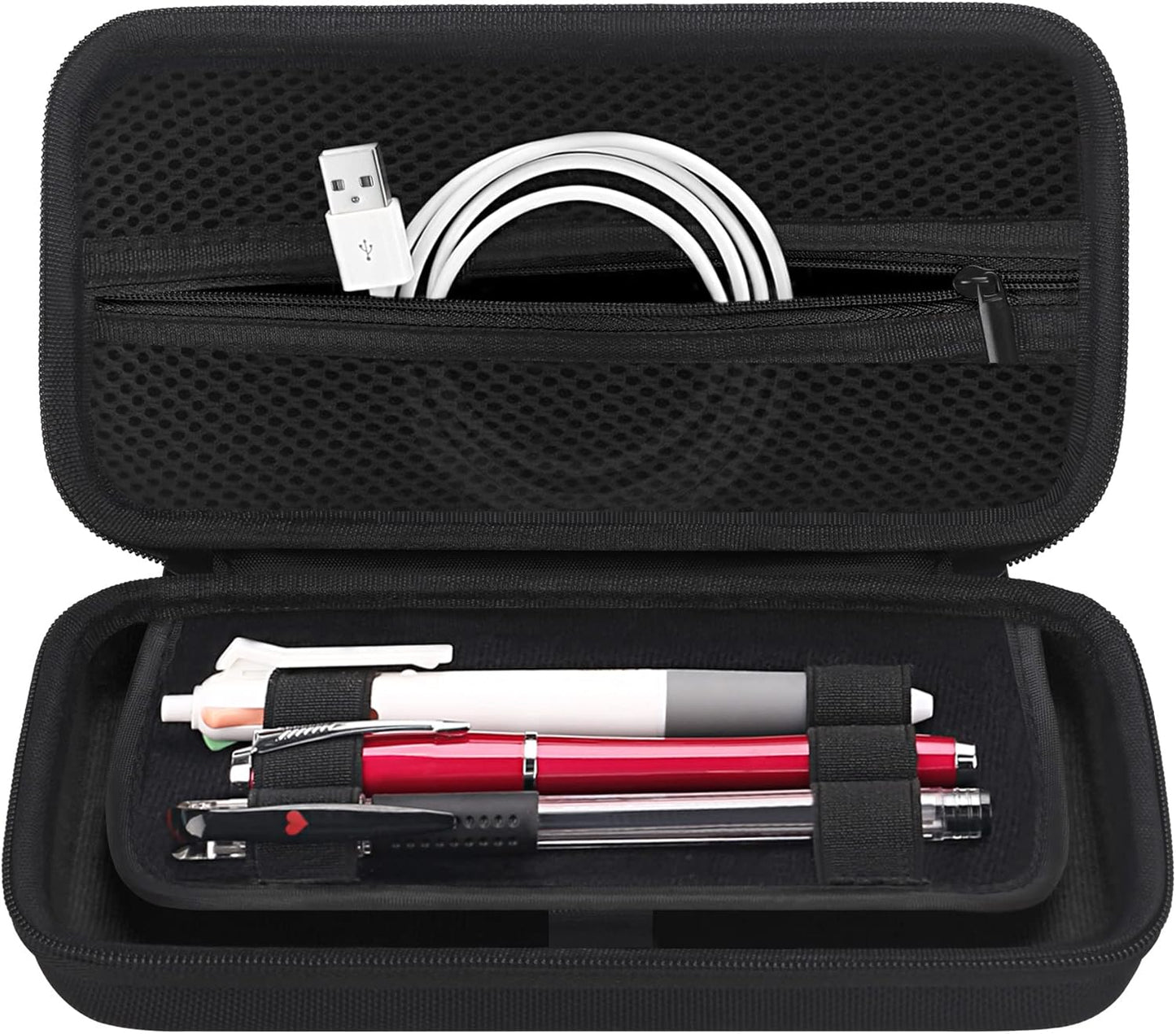 BOVKE Calculator Case for Texas Instruments TI-Nspire CX II CAS/CX II/CX CAS/CX Color Graphing Calculator and More - Extra Mesh Pocket for USB Cables and Other Accessories, Black+Black