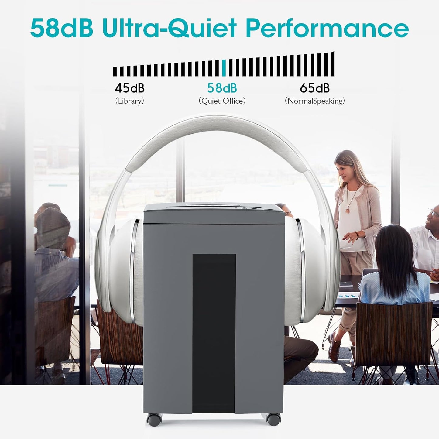 WOLVERINE 18-Sheet Shredders for Home Office Heavy Duty P-4 Security Level Crosscut Paper Shredder Paper/CD/Card Ultra Quiet Paper Shredder for Home with 6 Gallons Pullout Waste Bin SD9113(Grey ETL)