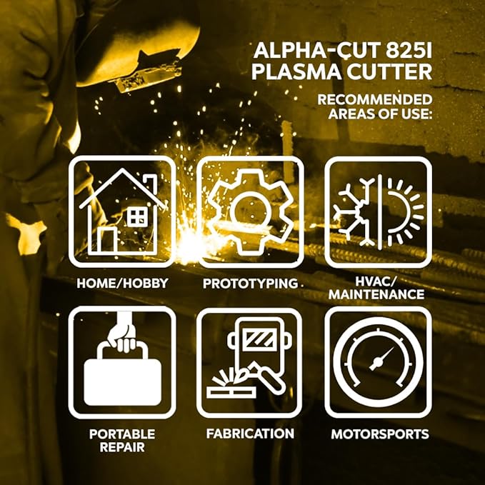 AHP Alpha-Cut 825i Plasma Cutter – 110V/220V Dual Voltage | 60 Amp | Clean Cuts Up to 7/8" | Pilot Arc Torch | Complete Kit Included