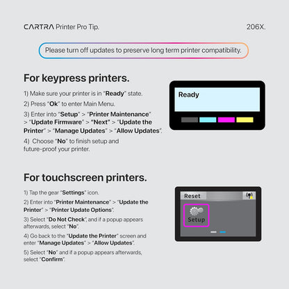 CATRA 206x High Yield Toner Cartridge Compatible with 206X Toner Cartridge Set, Works with Color Laser Jet Pro MFP M283fdw M283fdn M283cdw, M255dw, M255nw, M282nw 4Pack W2110X