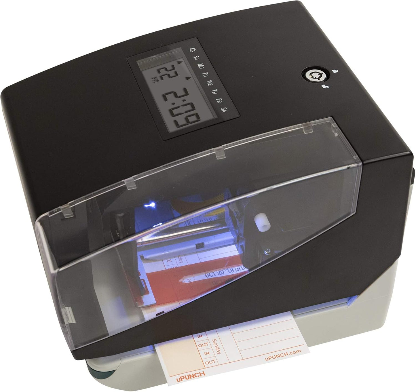 uPunch CR1000 Digital Time Clock and Date Stamp for Small Business: Complete Employee Time Tracking System with 50 Time Cards, Ribbon & Keys
