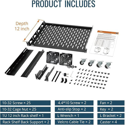 Tecmojo 15U Wall Mount Rack, 23.6 Inch Depth, Holds Up to 176 Lbs, Enclosed Kit for 19 Inch Network, Server and AV Gear, Mesh Door (Elite Collection)