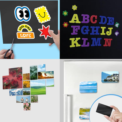 Magnet Sheets with Adhesive Backing,8.5" x 11"(Pack of 24),30 mil Thick Cuttable Flexible Magnetic Sheets for DIY Crafts,Photos,Letters and Stickers