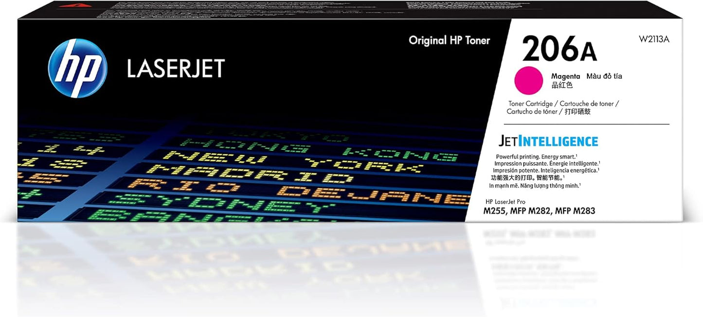 HP 206A Magenta Toner Cartridge | Works with HP Color LaserJet Pro M255, HP Color LaserJet Pro MFP M282, M283 Series | W2113A