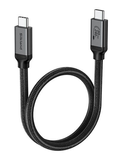 Silkland 80Gbps USB 4 for Thunderbolt 5 Cable 1.6FT, up to 120Gbps Bandwidth for Dual 8K, 240W PD 3.1 Charging, Braided USB C Data Cable Compatible for Thunderbolt 4/5, SSD, MacBook Pro,iPhone 17,Dock