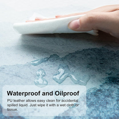 QIYI Desk Pad Large Keyboard and Mouse Pad for Laptop Computer, PU Leather Desk Cover Protector, Desk Décor Accessories for Office Home Work Writing Gaming 31.5" x 15.7" - Watercolor Mountain