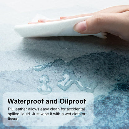 QIYI Desk Pad Large Keyboard and Mouse Pad for Laptop Computer, PU Leather Desk Cover Protector, Desk Décor Accessories for Office Home Work Writing Gaming 31.5" x 11.8" - Watercolor Mountain