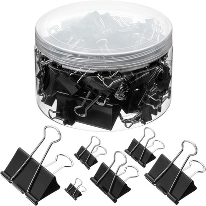 Mr. Pen- Binder Clips, 120 Pcs, Assorted Sizes, Black, Medium, Small, Office Supplies, Paper Clips