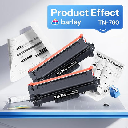TN-760 TN760 High Yield Black Toner Cartridge Compatible TN 760 Toner Cartridge Replacement for Brother TN760 TN-760 DCP-L2550DW MFC-L2750DW MFC-L2710DW Toner Printer (2-Pack).