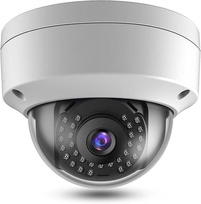 Real HD 8MP 4K PoE IP Security Camera Outdoor 98Ft IR Night Vision, 2.8mm Wide Angle 105° FOV, H.265, Waterproof IP66, Metal Housing Vandal Proof Dome IP Camera, NDAA Compliant