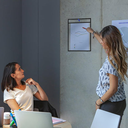 Job Ticket Holders 9x12, 30 Pack Heavy Duty Sheet Protectors Plastic Paper Sleeves 8.5 x 11 Clear Document Protectors Dry Erase Pocket Sleeves Document Holder for Shop Office Classroom Home, Black