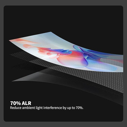 QuadraArc Motorized ALR Projector Screen, Black Crystal 4K Electric Drop Down Screen, Wall & Ceiling Mount, Compatible with 1800 ANSI Lumens ST/LT Projectors 110"