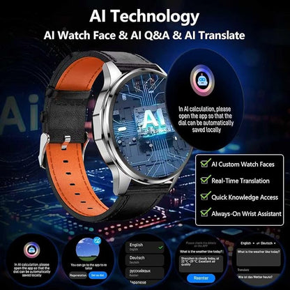 Smart Watch for Men Built-in GPS(Answer/Make Call/Text), 1.46" AI Smartwatch for Android Phones/iPhone, 100+ Sport Mode Fitness Tracker with Health/Sleep Monitor, Compass/Barometer/Altitude(2 Straps)