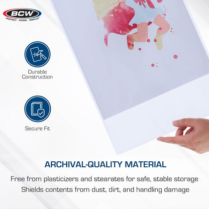 BCW 12x18 Topload Holder - 10ct | Rigid Plastic Protection for 12x18 Lithographs, Posters, Prints | Durable Clear Sleeves for Photos, Artwork, Documents | Safe Storage and Display