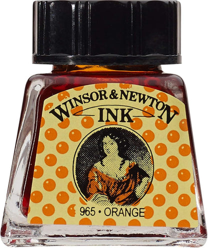 Winsor & Newton Drawing Ink, 14ml Bottle, Orange
