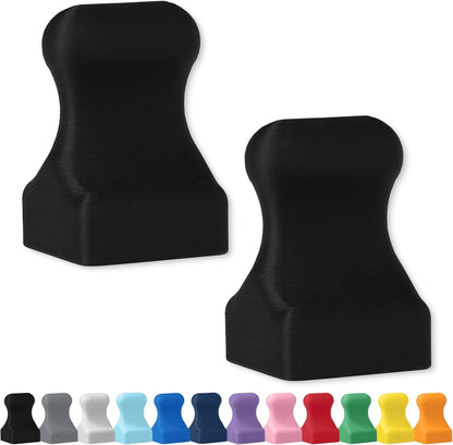 Glassboard Studio MiniPawn Magnet - Strong Neodymium Rare Earth Magnets for Fridge, Whiteboard, Locker & Magnetic Glassboards - Ideal for Crafting & Office Use - Strong Fridge Magnets (Jet Black, 2)