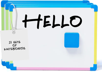 White Board for Kids - Magnet Board for Kids - Small Dry Erase Board Magnetic for Writing Learning & Drawing Art Educational - Magnetic Whiteboard - Set of 10