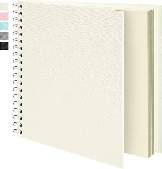 Vienrose Scrapbook Album 10x10 Inch Blank Thick Kraft Paper DIY Scrapbooking Supplies, Small Scrap Book Photo Albums for Wedding Travel Family Baby - Perfect Holiday Gifts Beige 20 Sheets/40 Pages