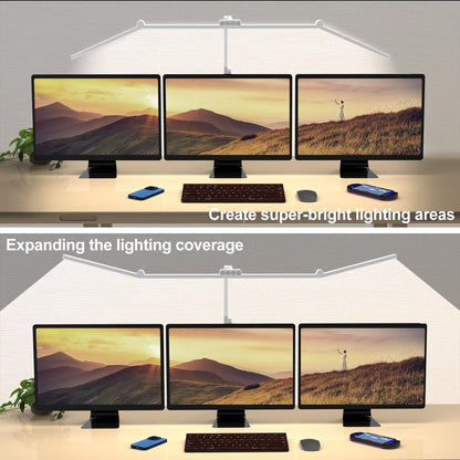 Micomlan 3000 Lumen Super Bright Led Desk Lamp for Home Office, 47Inches Long Architect Desk Lamp with Clamp, Dimmable Table Light with Adjustable Monitor Light Bar Tall Office Lighting for Computer
