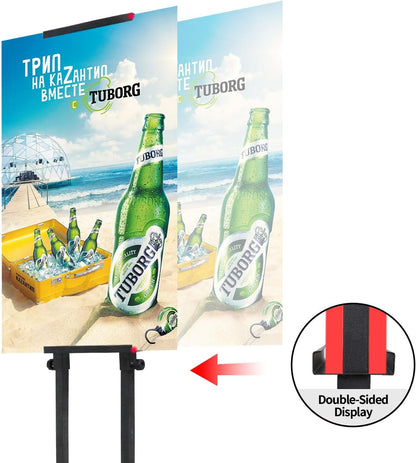 Poster Board Stand for Display, Sign Holder Stand with Heavy Duty Pedestal Poster Stand, Adjustable Banner Stand, Height Up to 80 inch, Double-Sided Foam Board Stand for Business Advertising (1 Pack)