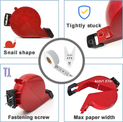 Red Ticket Dispenser Your Turn Take a Number System Turn-O-Matic Machine with 3000 Tickets per Roll 6 Groups 2-Digit Queue Number from A01-E99 White