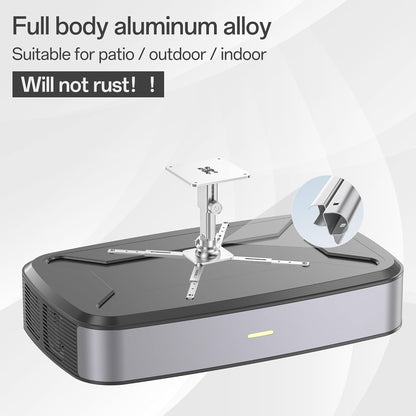 Large Projector Ceiling Mount with Adjustable Height and Extendable Arms, Projector Stand for Engineering Projectors, for Patio Outdoor/Indoor/Office/Livingroom- Silver