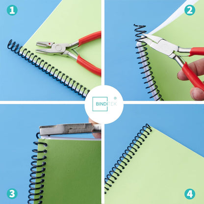 Binditek 100 Pack Plastic Spiral Binding Coils, 14mm(9/16"), 115 Sheet Capacity, 4:1 Pitch, Black, 48 Loops, for Students and Coworkers